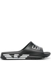 EA7 Emporio Armani Crusher Distance slides with oversized logo - Black