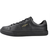 Fred Perry Men Leather Sneakers - Black/Gold (Mirror)
