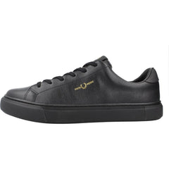 Fred Perry Men Leather Sneakers - Black/Gold (Mirror)