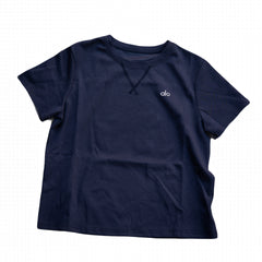 Alo Yoga Essential Short & Crew Neck Tee Set - Navy Blue
