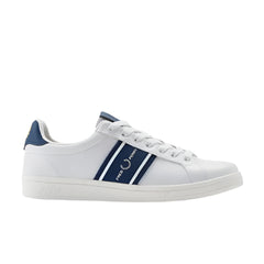 Fred Perry Men Striped Leather Sneakers -WHT (Mirror)