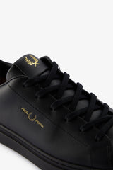 Fred Perry Men Leather Sneakers - Black/Gold (Mirror)