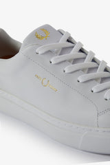 Fred Perry Men Leather Sneakers - White/Gold (Mirror)