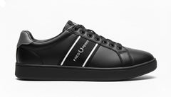 Fred Perry Men Striped Leather Sneakers -BLK (Mirror)