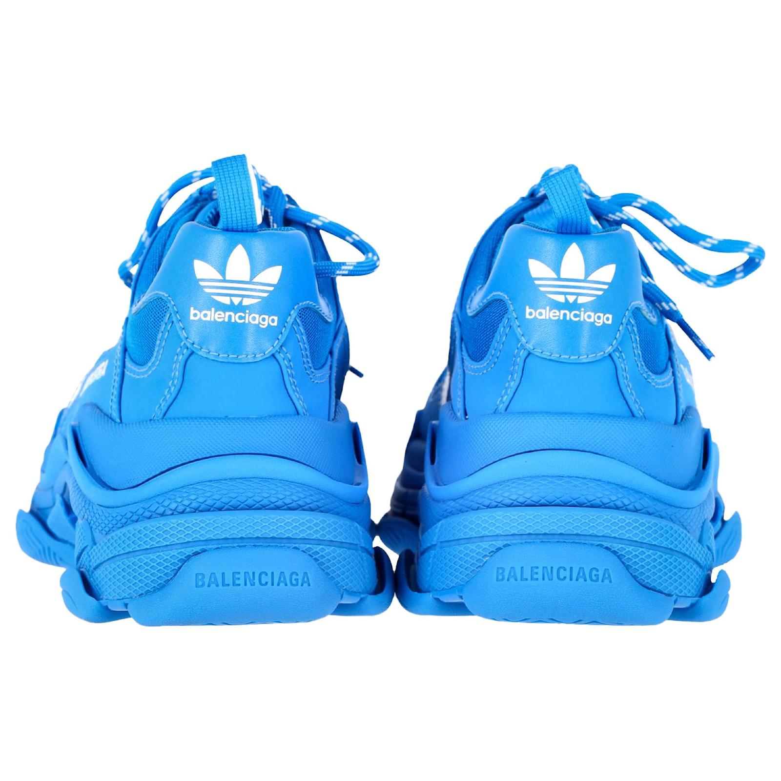 Balenciaga x Adidas Triple S Sneakers in Blue Polyester (Mirror)