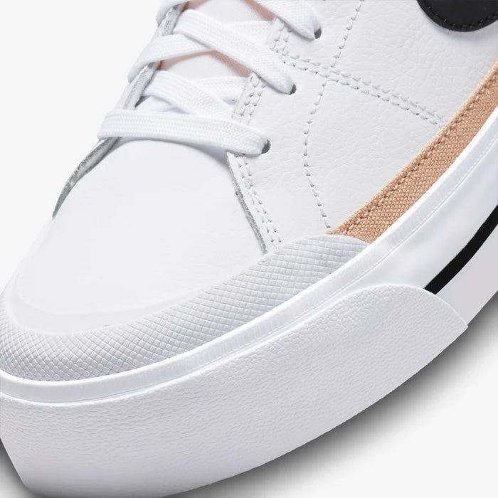 Nike White Court Legacy Lift Platform Trainers - White/Black (Mirror)