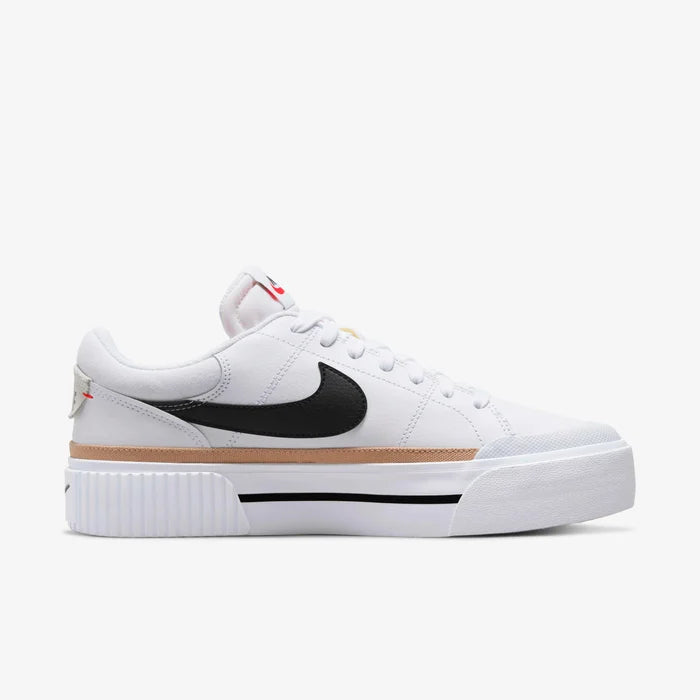 Nike White Court Legacy Lift Platform Trainers - White/Black (Mirror)
