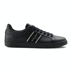 Fred Perry Men Striped Leather Sneakers -BLK (Mirror)