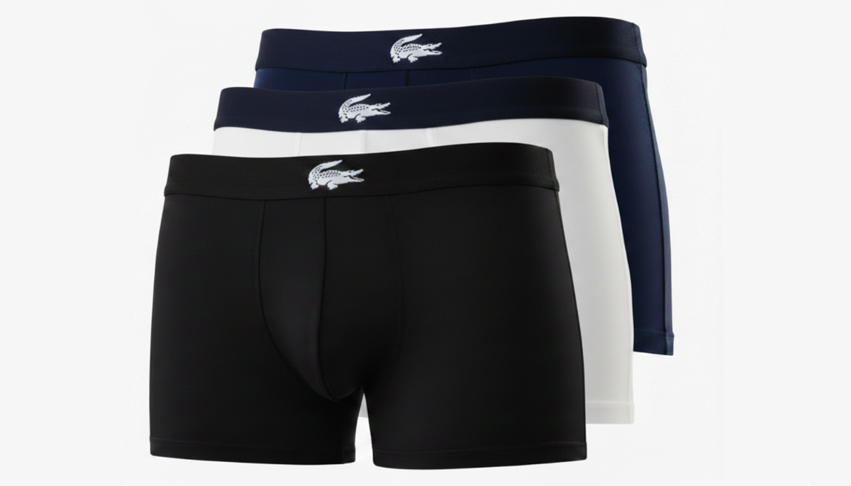 Lacoste Men's Cotton Stretch Trunks – 1 Pack of 3