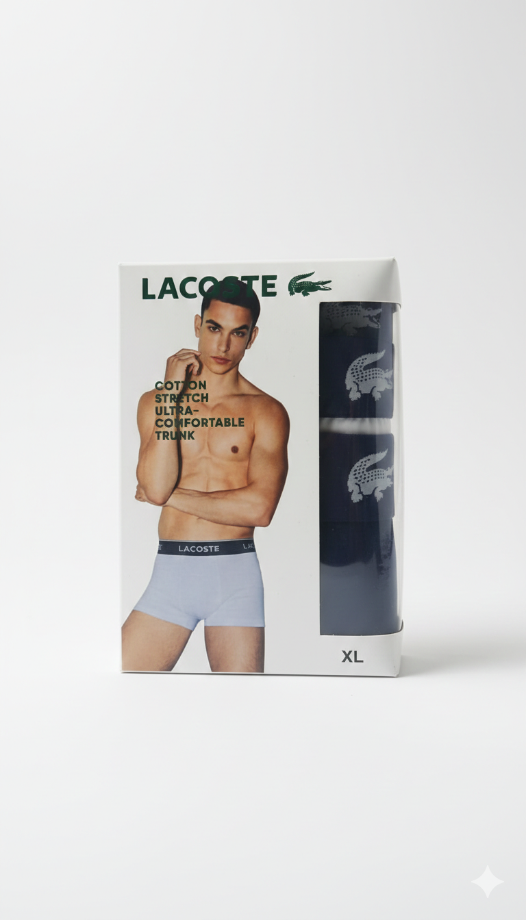 Lacoste Men's Cotton Stretch Trunks – 1 Pack of 3