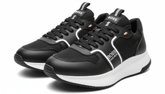 BOSS - Men's  Retro-Runner Sneakers - Black (Mirror)