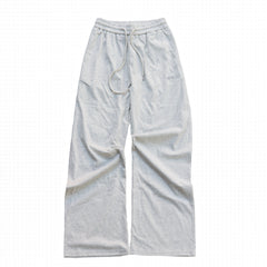 Alo Yoga Wide-Leg Sweatpant & V-Neck Polo Crop Top Set (Heather Grey)