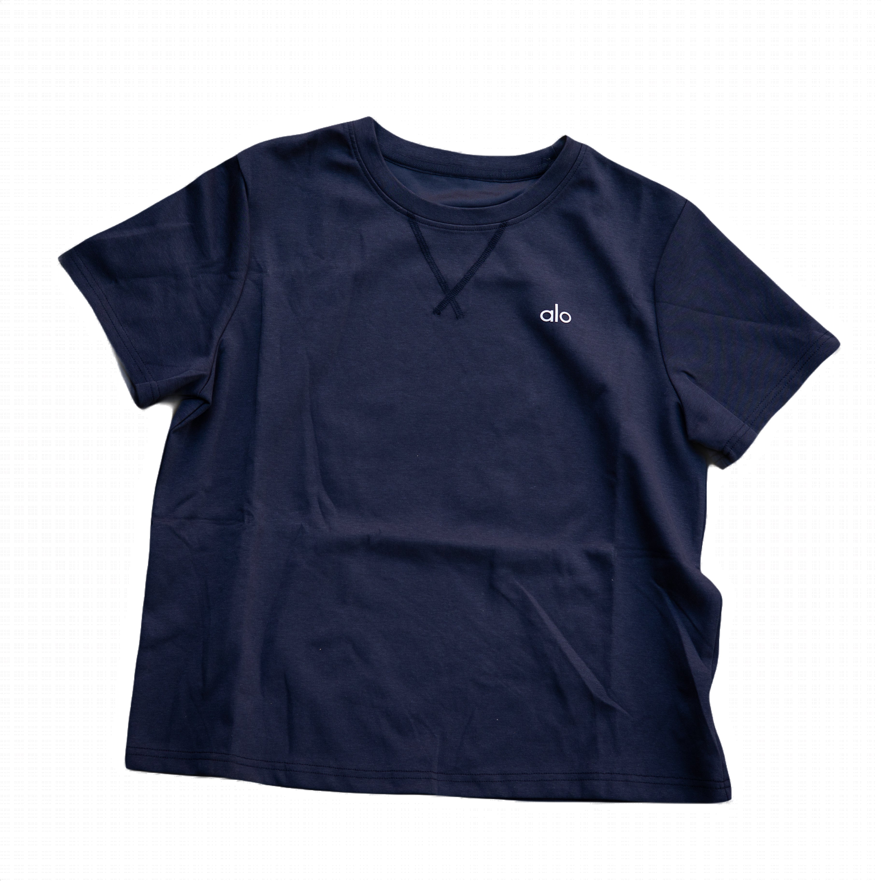Alo Yoga Essential Short & Crew Neck Tee Set - Navy Blue