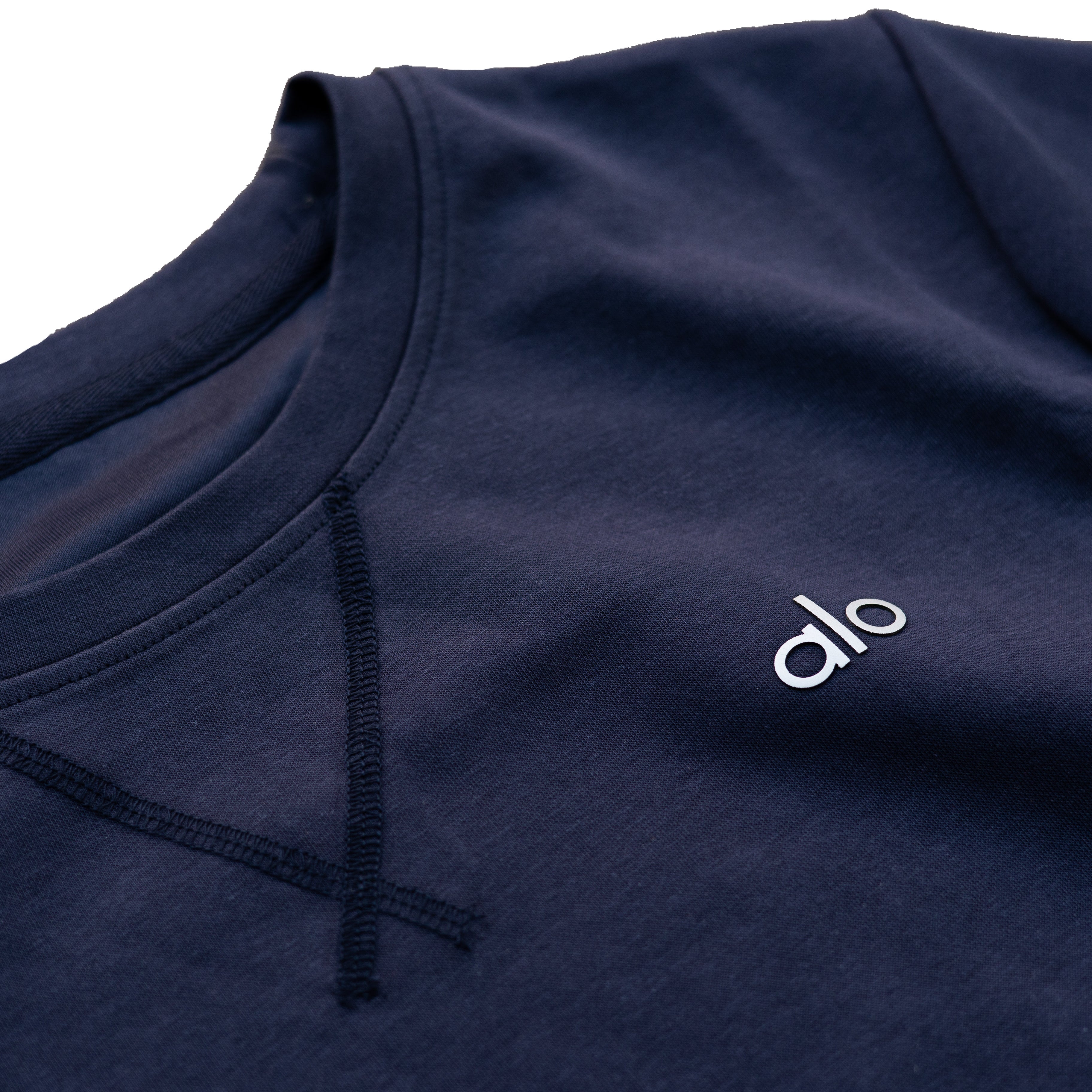 Alo Yoga Essential Short & Crew Neck Tee Set - Navy Blue