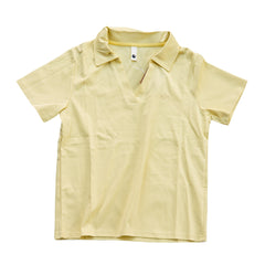 Alo Yoga Wide-Leg Sweatpant & V-Neck Polo Crop Top Set (Butter Yellow)