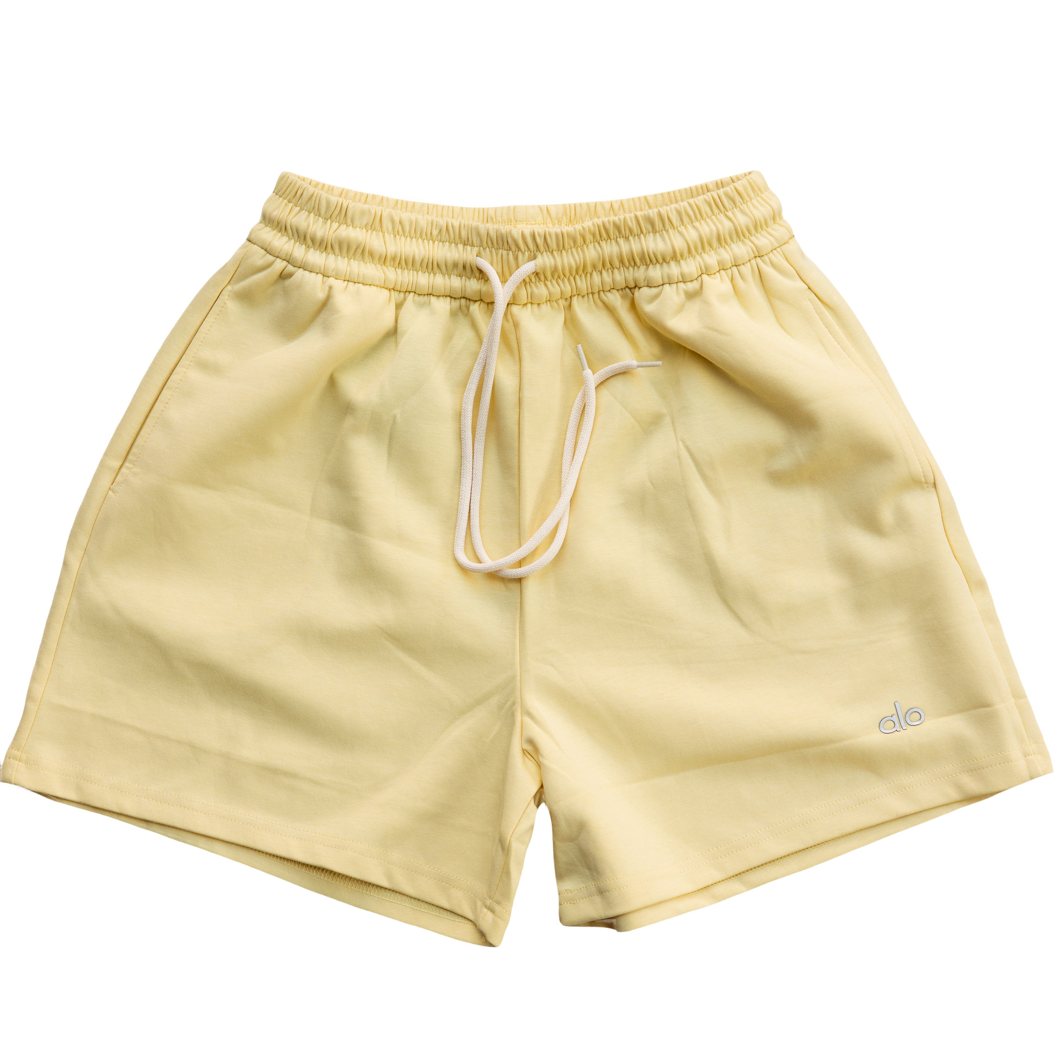 Alo Yoga Essential Short & Crew Neck Tee Set - Butter Yellow