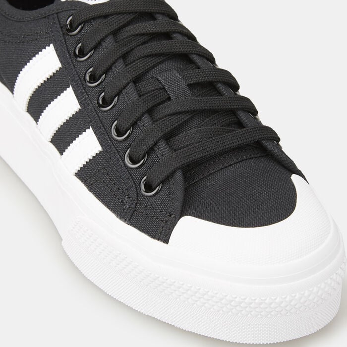 Adidas Women's Nizza Platform Shoe - Black/White (Mirror)
