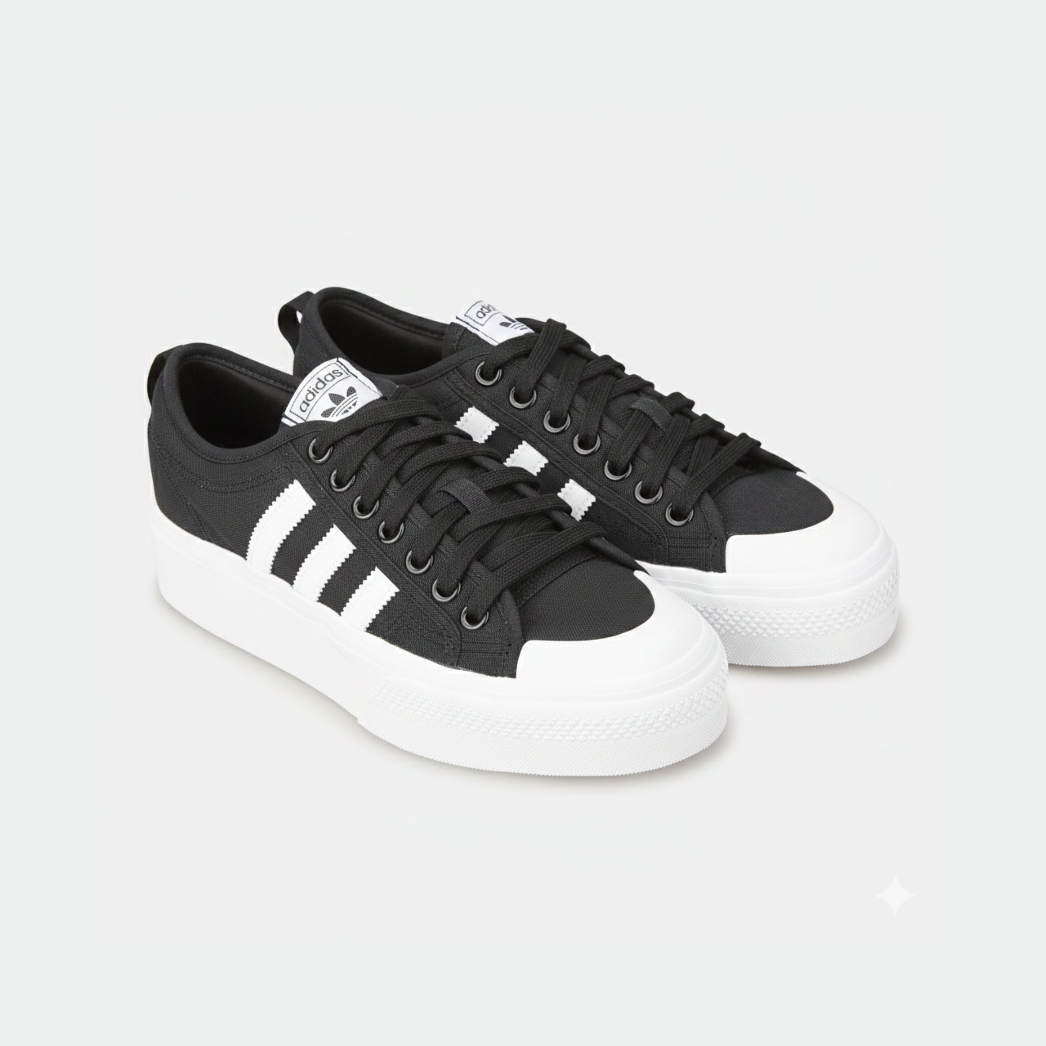 Adidas Women's Nizza Platform Shoe - Black/White (Mirror)
