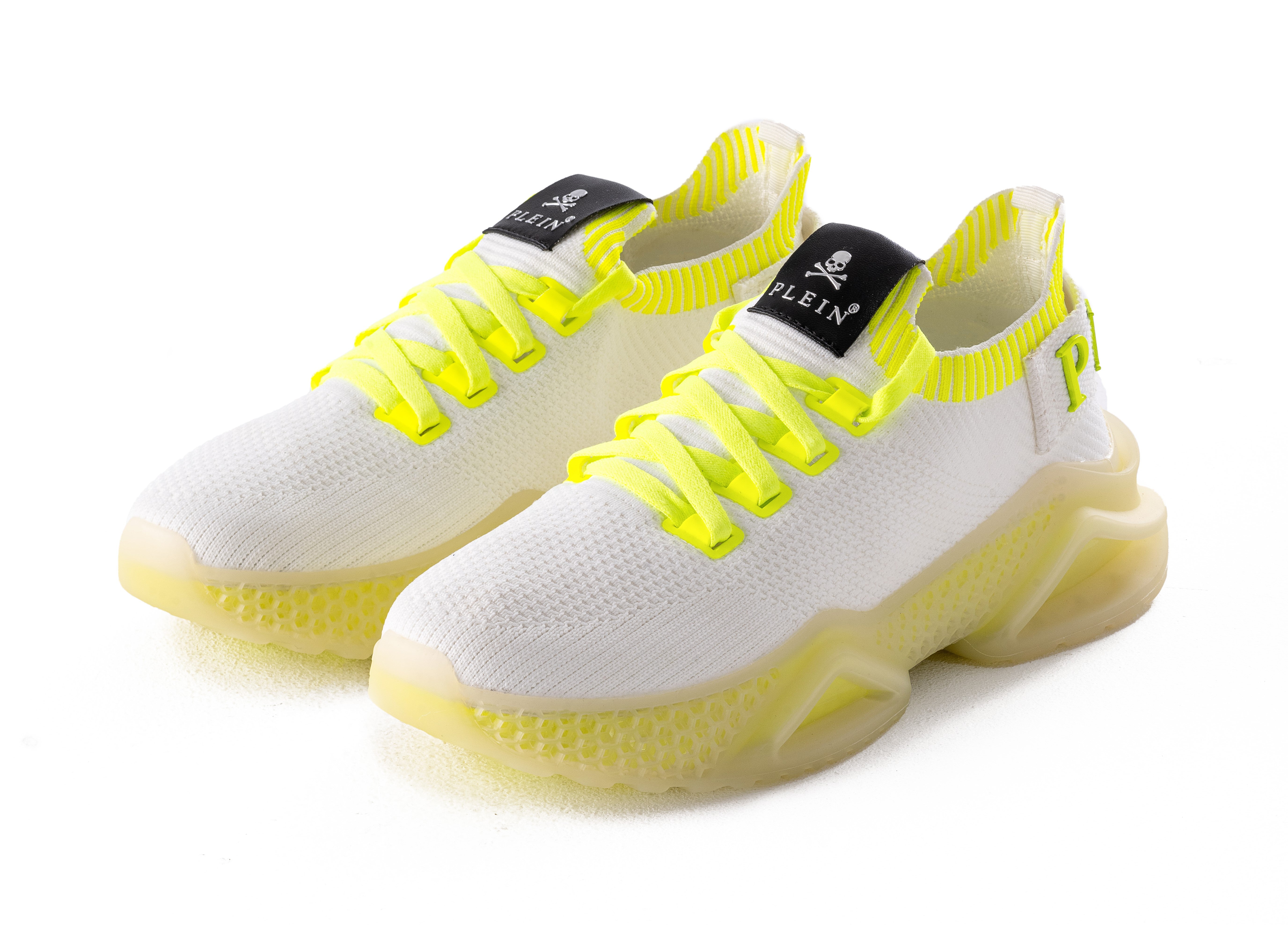 Philipp Plein Runner iconic Sneakers - White/Yellow