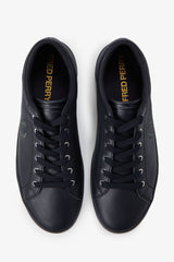 Fred Perry Baseline Leather Trainers-Black (Mirror)