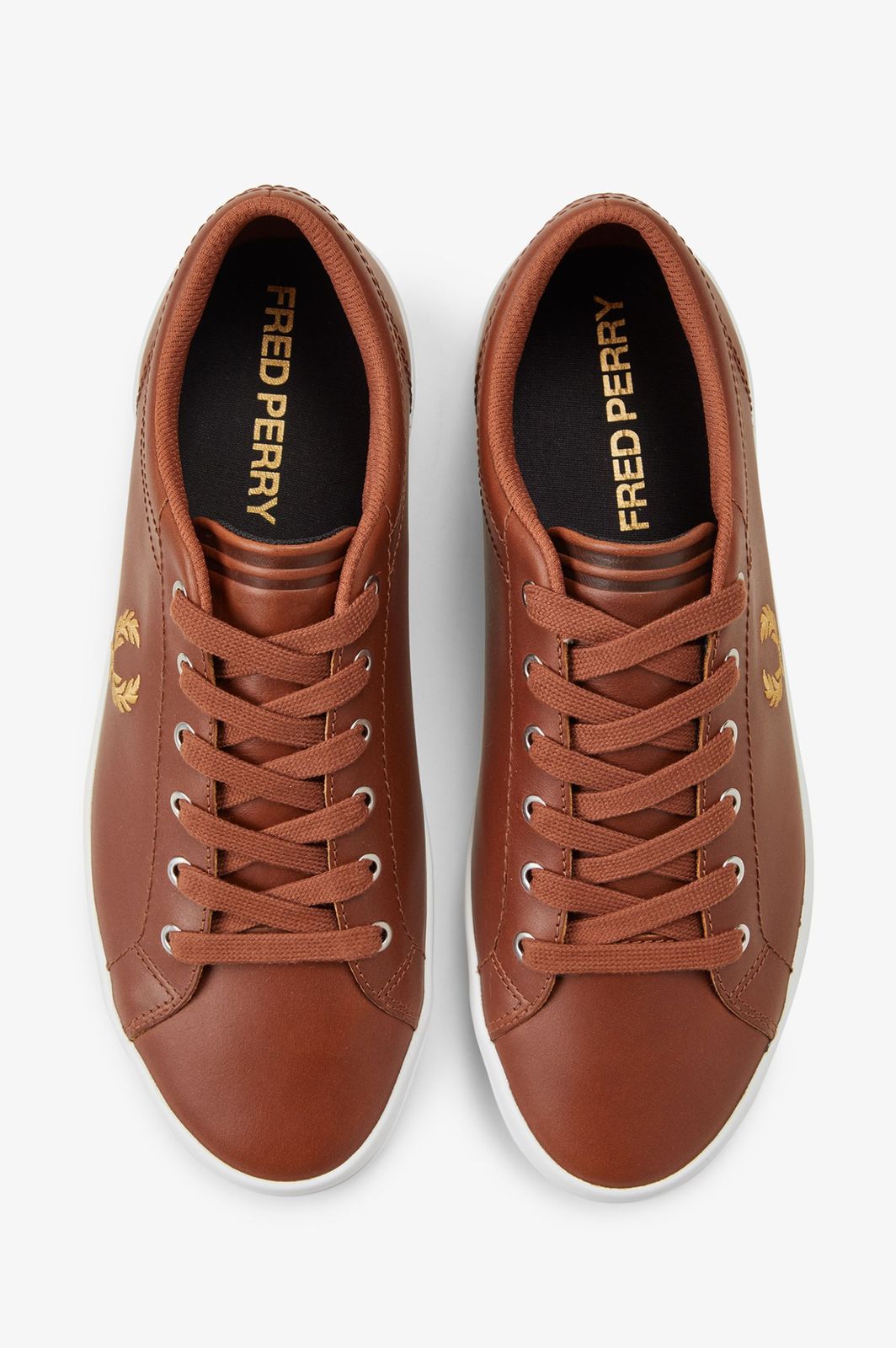 Fred Perry Baseline Leather Trainer - Brown (Mirror)