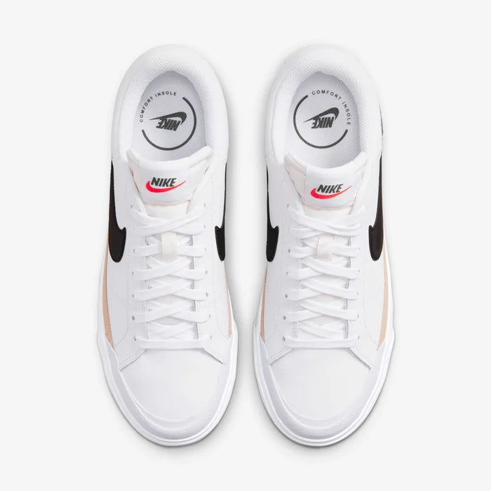 Nike White Court Legacy Lift Platform Trainers - White/Black (Mirror)