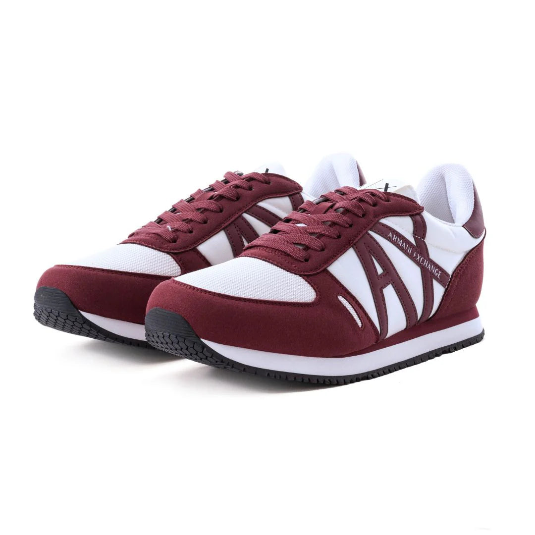 ARMANI EXCHANGE Logo Lace-Up XUX017 Sneakers - WHTMRN
