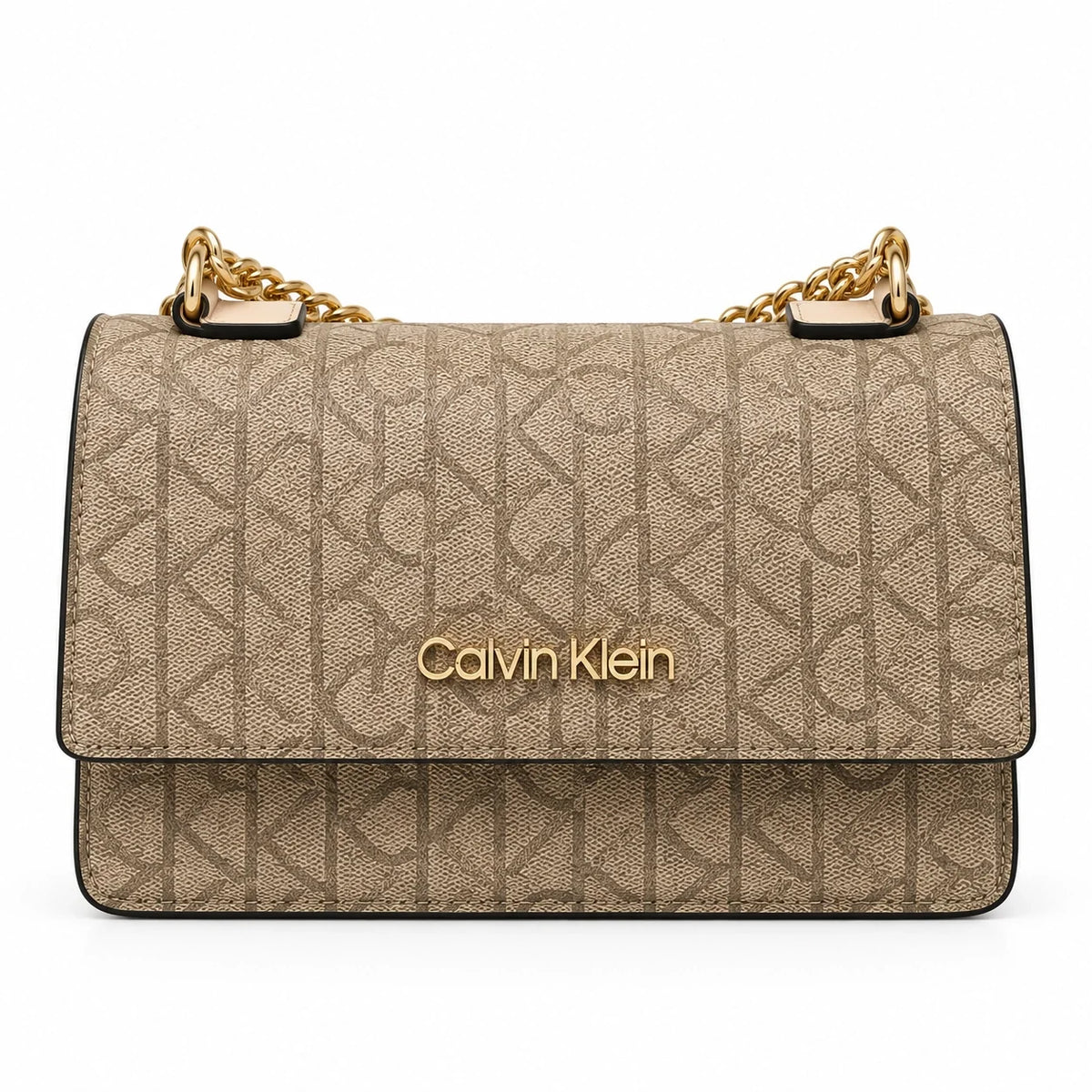 Calvin Klein Monogram Shoulder Bag Beige back