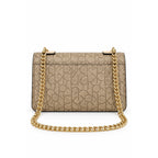 Calvin Klein Monogram Shoulder Bag Beige chain