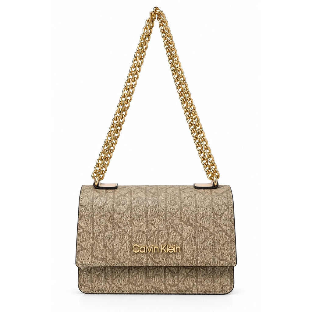 Calvin Klein Monogram Shoulder Bag Beige detail