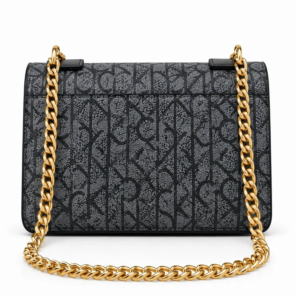 Calvin Klein Monogram Shoulder Bag Black back