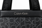 Calvin Klein black monogram tote bag logo detail