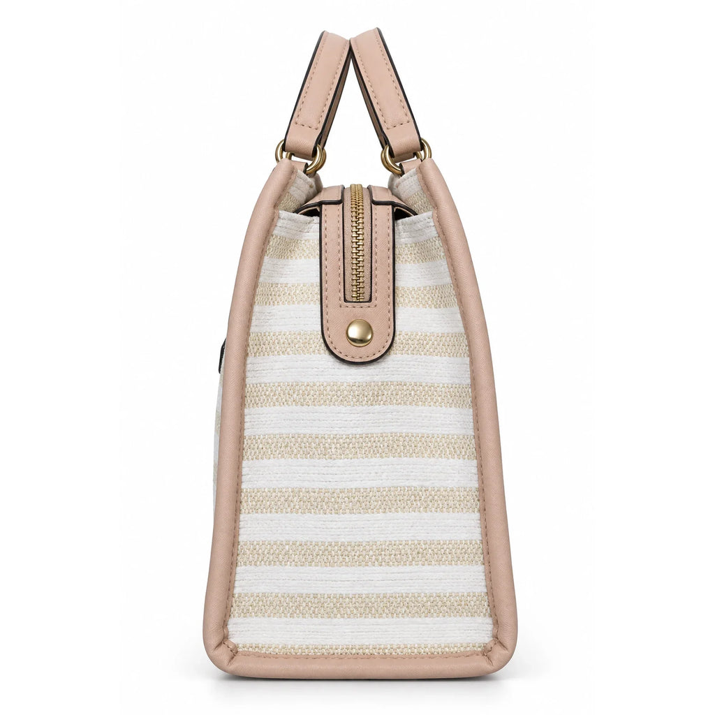 Karl Lagerfeld Paris striped tote bag side view