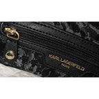 Karl Lagerfeld Paris black tote bag close-up detail