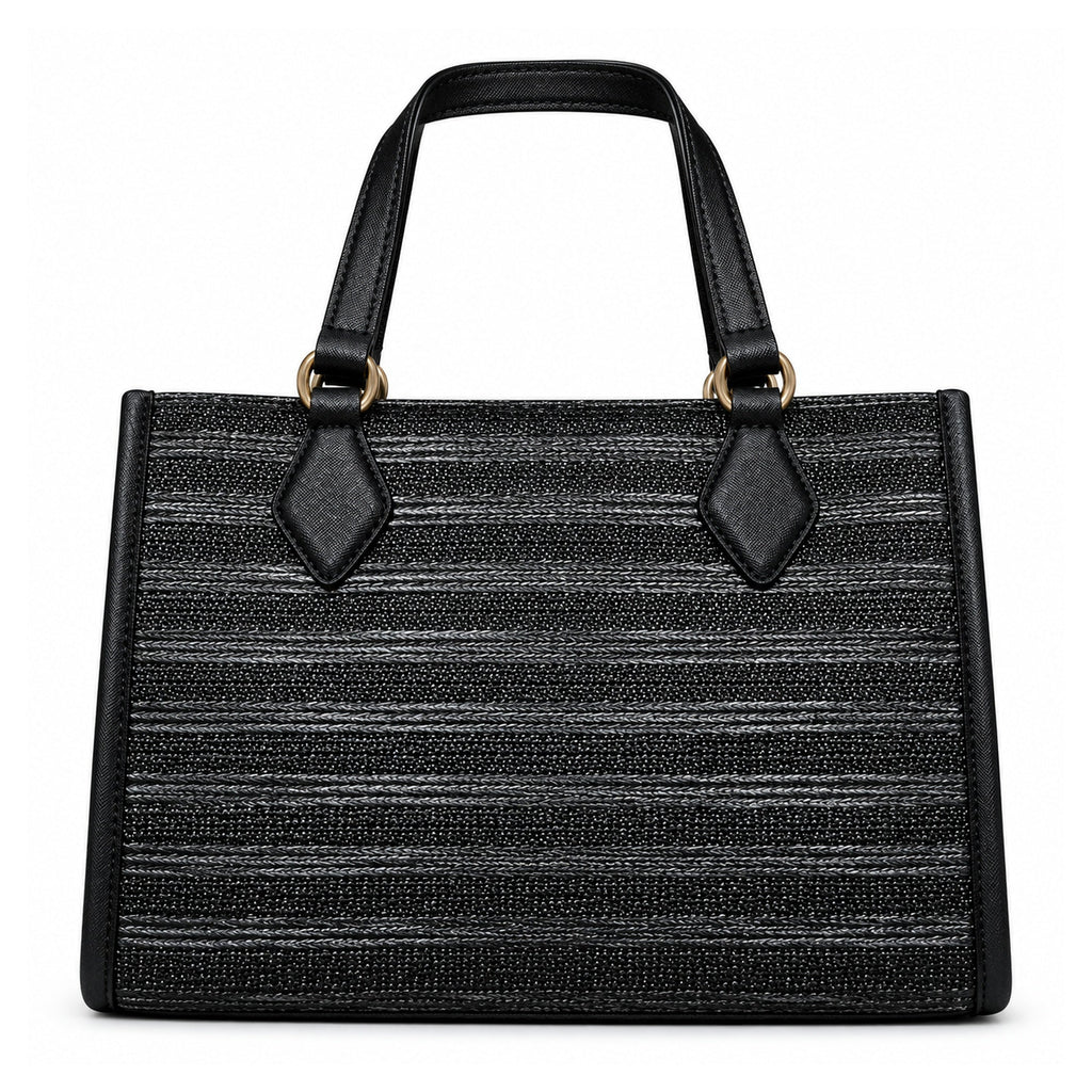 Karl Lagerfeld Paris black striped tote bag back