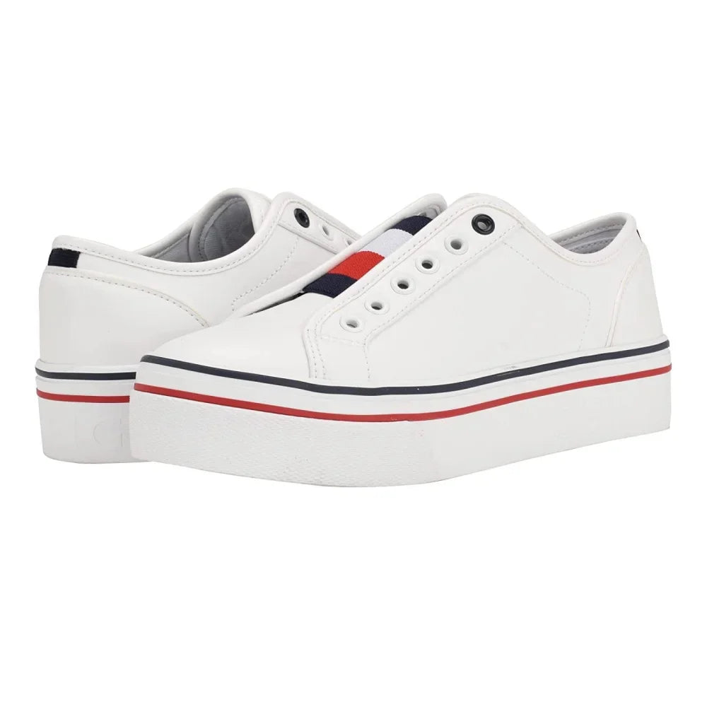 Tommy Hilfiger Balie Platform Leather Trainers Women - White