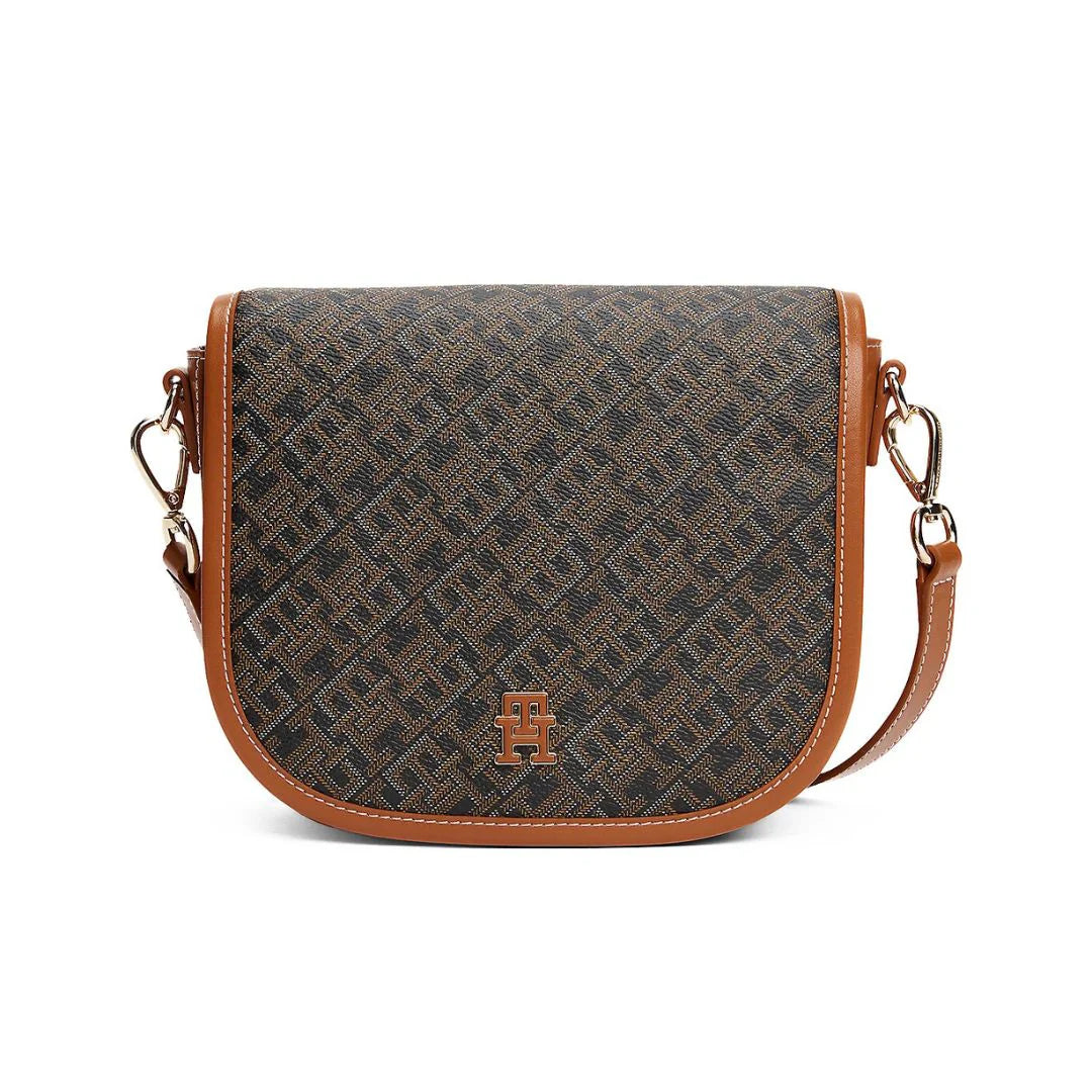 Tommy Hilfiger TH Monoplay Crossbody Saddle Bag - BRN